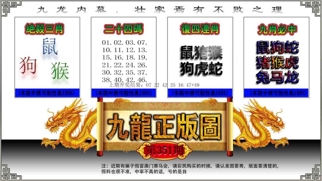 351期九龙正版图[图]