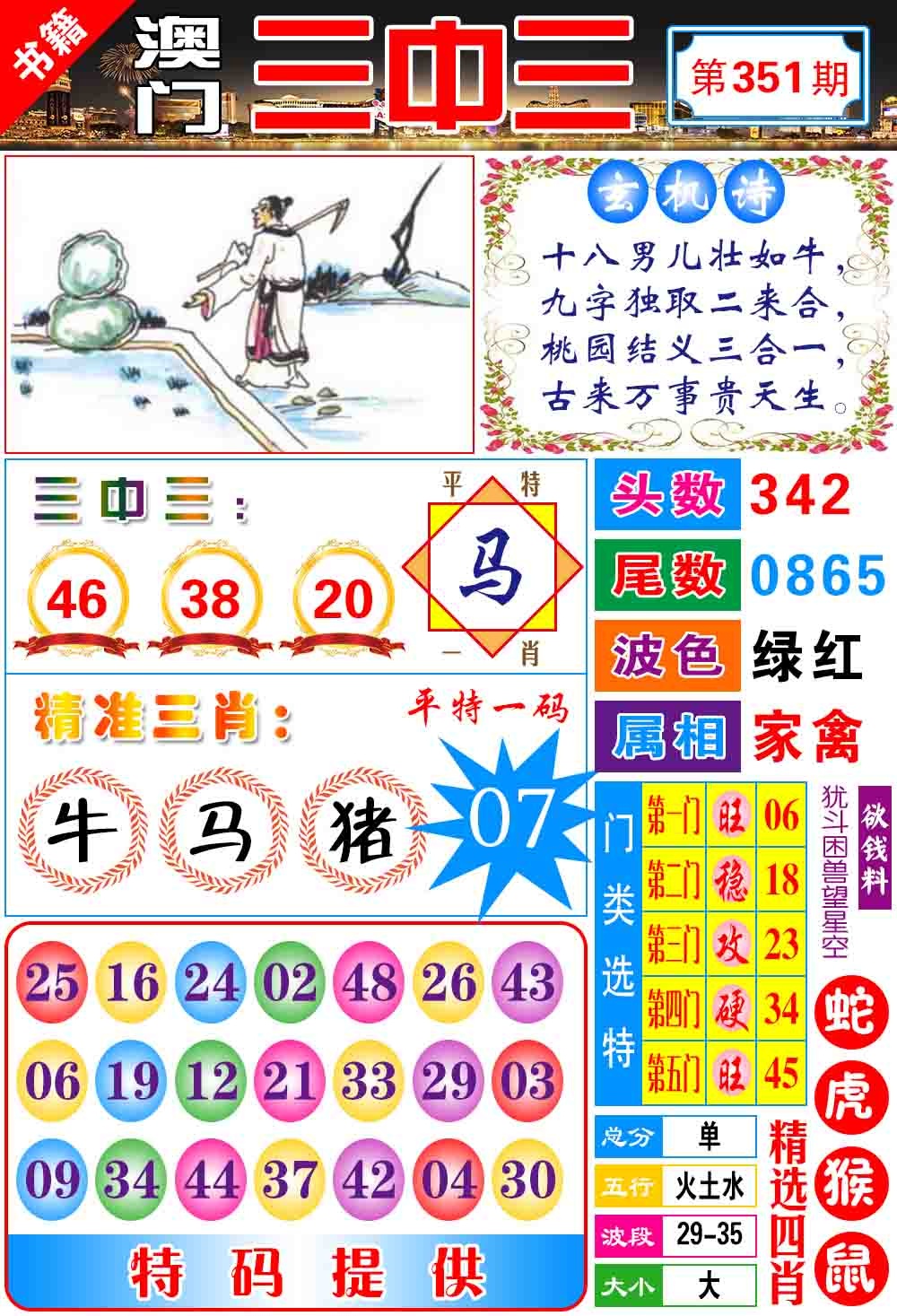 351期澳门宝典三中三[图]