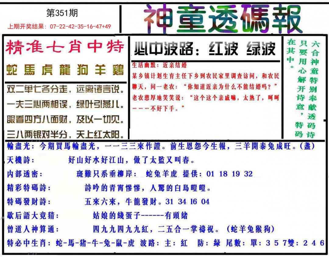 351期神童透码报[图]